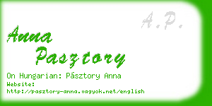 anna pasztory business card
